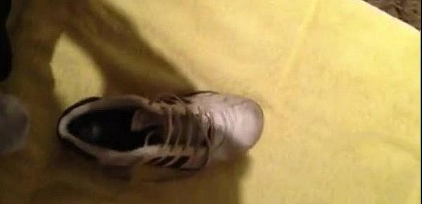  spitting and cumming on adidas shoes